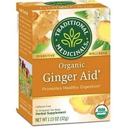 Traditional Medicinals Organic Ginger Aid Herbal Tea, Promotes Healthy Digestion, 16 Count (Pack Of 2)