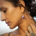 thumbnail image 6 of AYANA Raw Amethyst Deep Purple Healing Crystal Earrings for Women | Gold-Plated Copper Base Jewelry for Spiritual Awareness & Peace | Handmade, Ethically Sourced Pure Natural Natural Gemstone, 6 of 7