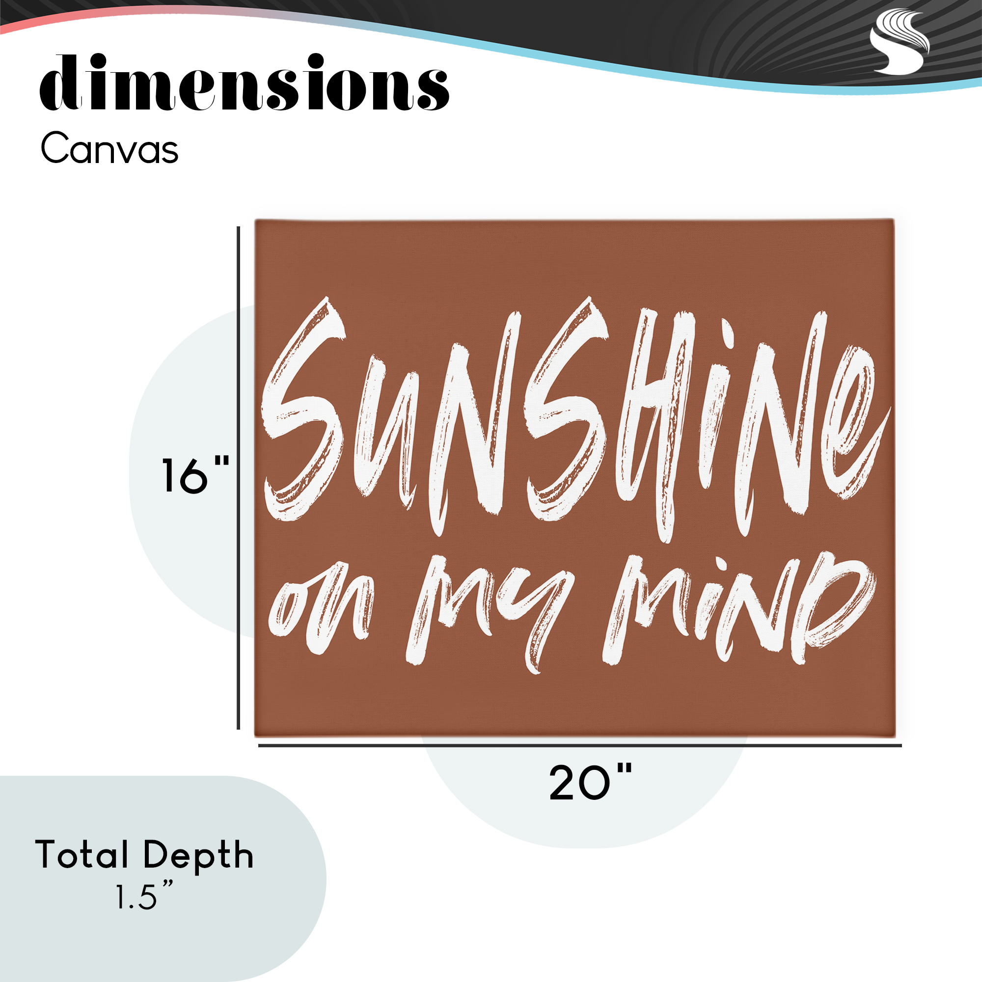 Sunshine State Of Mind Brown Canvas Wall Art, design by Lettered and Lined