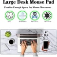 thumbnail image 4 of Gaming Mousepad White Gray, Large Mousepad Office Desk Mats, Gaming Mouse Mat Non-Slip Rubber Base Waterproof with Stitched Edges, 35.4 X 15.7 inch for Work/Game/Office/Home Marble Texture, 4 of 7