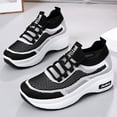 thumbnail image 7 of Hessimy Women's Platform Soft Sole Slip On Walking Shoes Breathable Sock Shoes Knitted Sneakers(Black,7.5), 7 of 7