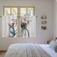 thumbnail image 3 of Bicycles Kitchen Curtain for Berdoom Living Room Cafe 54 Inch Length, Country Vehicle Botanical Flowers Wooden Plank Tiers Curtains Light Filtering Drapes Window Treatment 2 Panels 52"Wx54"L, 3 of 8
