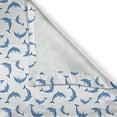 thumbnail image 4 of Ambesonne Dolphin Grommet Curtain Single Panel, Wildlife Under the Sea, 50"x60", Blue White, 4 of 5