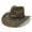 Brown, variant on Women Men Summer Western Cowboy Hat Shapeable Straw Hat Hollowed Out Sun Hat