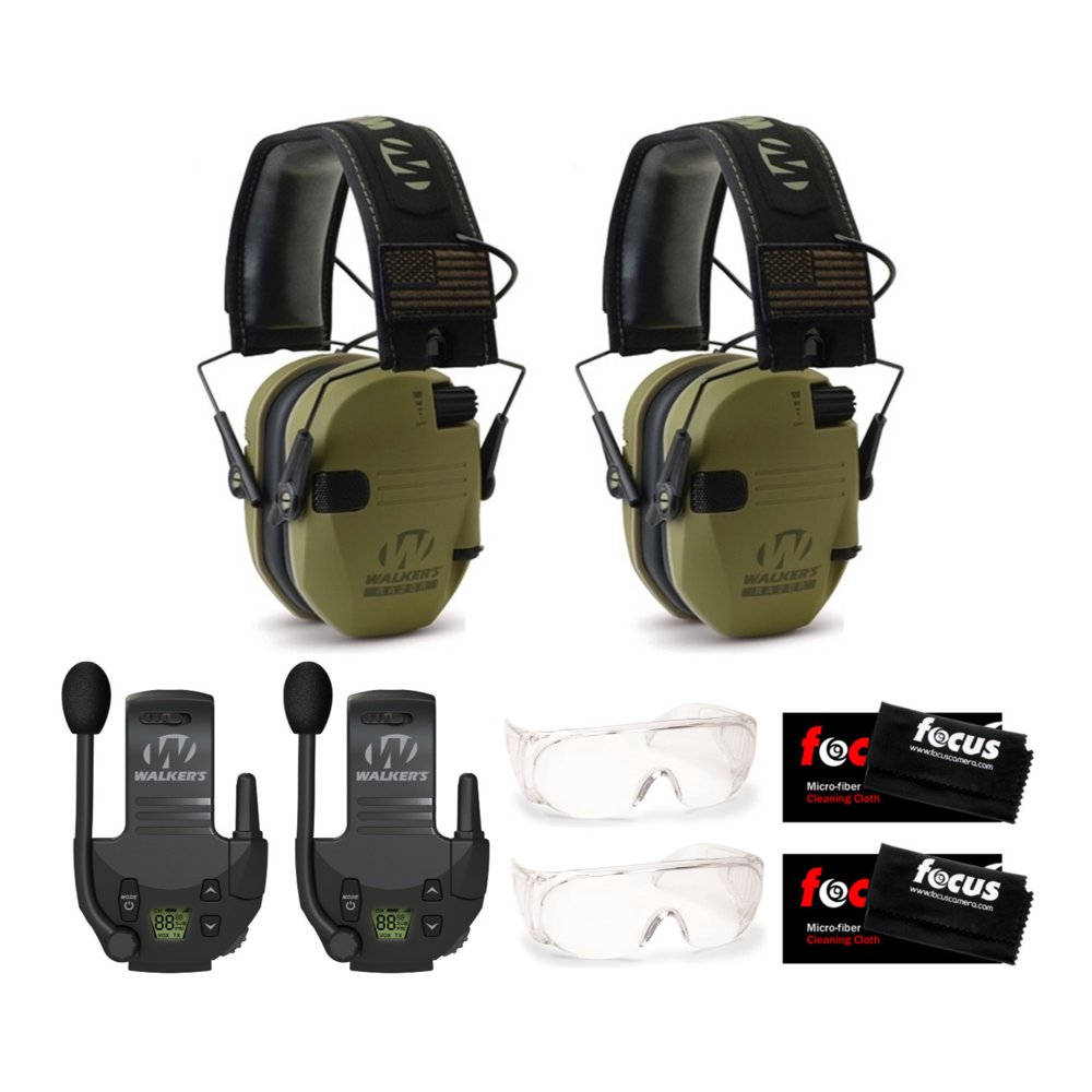 Walker’s Razor Electronic Muffs (Green Patriot) 2Pack, Walkie Talkies