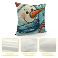 thumbnail image 4 of Qinduosi Warm Winter Wishes Blue Decorative Throw Pillow Covers Set of Snowman Merry Christmas Porch Outdoor Home Decor, Buffalo Plaid Check Hohoho Joy Holiday Couch Cushion Case, 4 of 5
