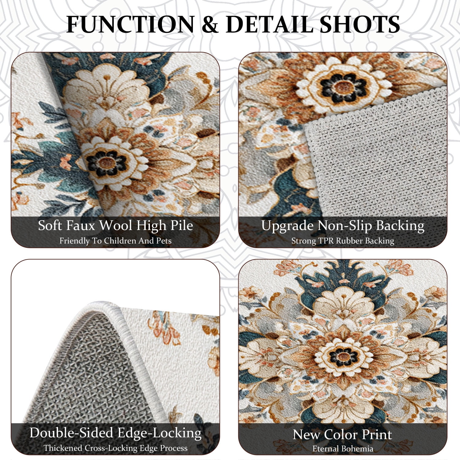 3 Piece Kitchen Rug Set, Non-Slip And Washable, Abstract Pattern Kitchen Hallway Rug, Soft And Comfortable, Suitable For Sinks, Floors, Entrances, Hallways and Bathrooms