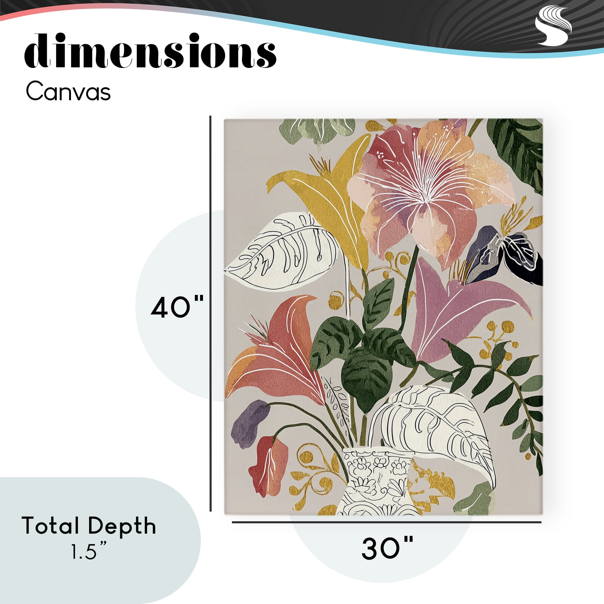 Playful Flower Bouquet Canvas Wall Art, design by Annabelle Hall