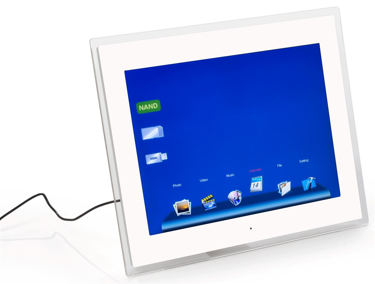 15" HD High Definition Photo Frame, 720p Digital Display, USB/SHDC, 4GB