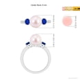 thumbnail image 5 of Angara Japanese Akoya Cultured Pearl & Blue Sapphire Engagement Ring in 14K White Gold for Women | June Birthstone Jewelry for Her, 5 of 8