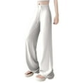 thumbnail image 2 of Women's Casual High Waist Wide Leg Pants - Comfortable Loungewear for Everyday and Activities - Breathable Summer and Fall Style, 2 of 7