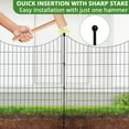 thumbnail image 6 of BSHAPPLUS® Garden Fence 10 Pack ,33in (H) x 24ft (L) Metal Fence,Rustproof Decorative Fence,Animal Wire Fence,Wrought Iron Fence, Outdoor Picket Fencing No-Dig for Yard, Lawn and Patio Borders, 6 of 11