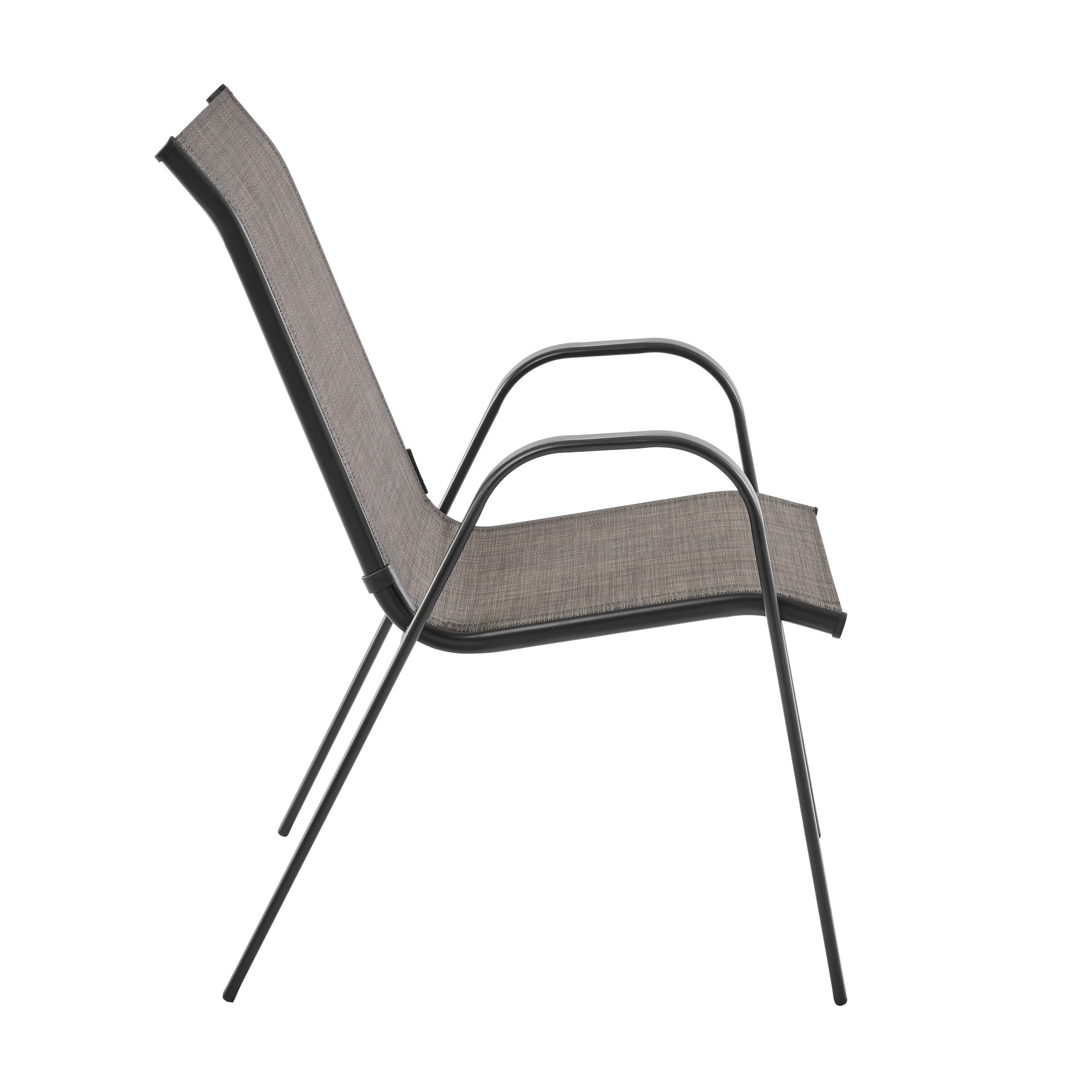 (2 pack) Mainstays Heritage Park Steel Outdoor Patio Dining Chair, Grey