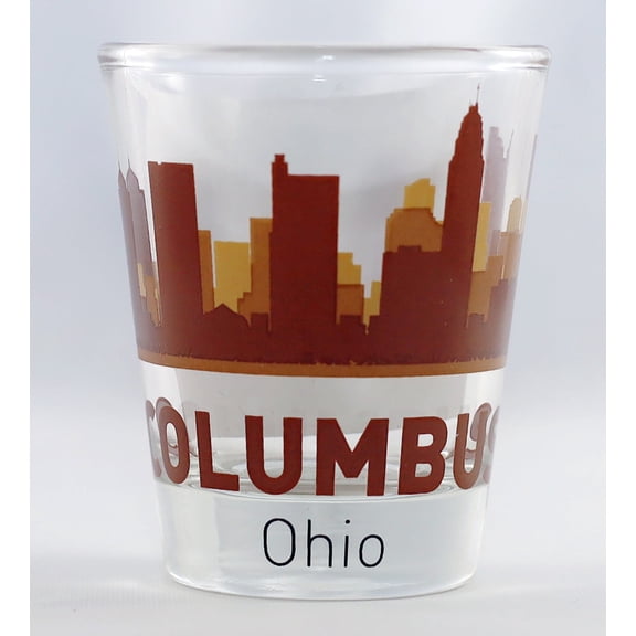 Columbus Ohio Sunset Skyline Shot Glass