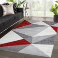 thumbnail image 2 of Lbaiet CH866R23 Yaritza Geometric 2 x 3 ft. Scatter Rectangle Area Rug, Red, White & Gray, 2 of 4