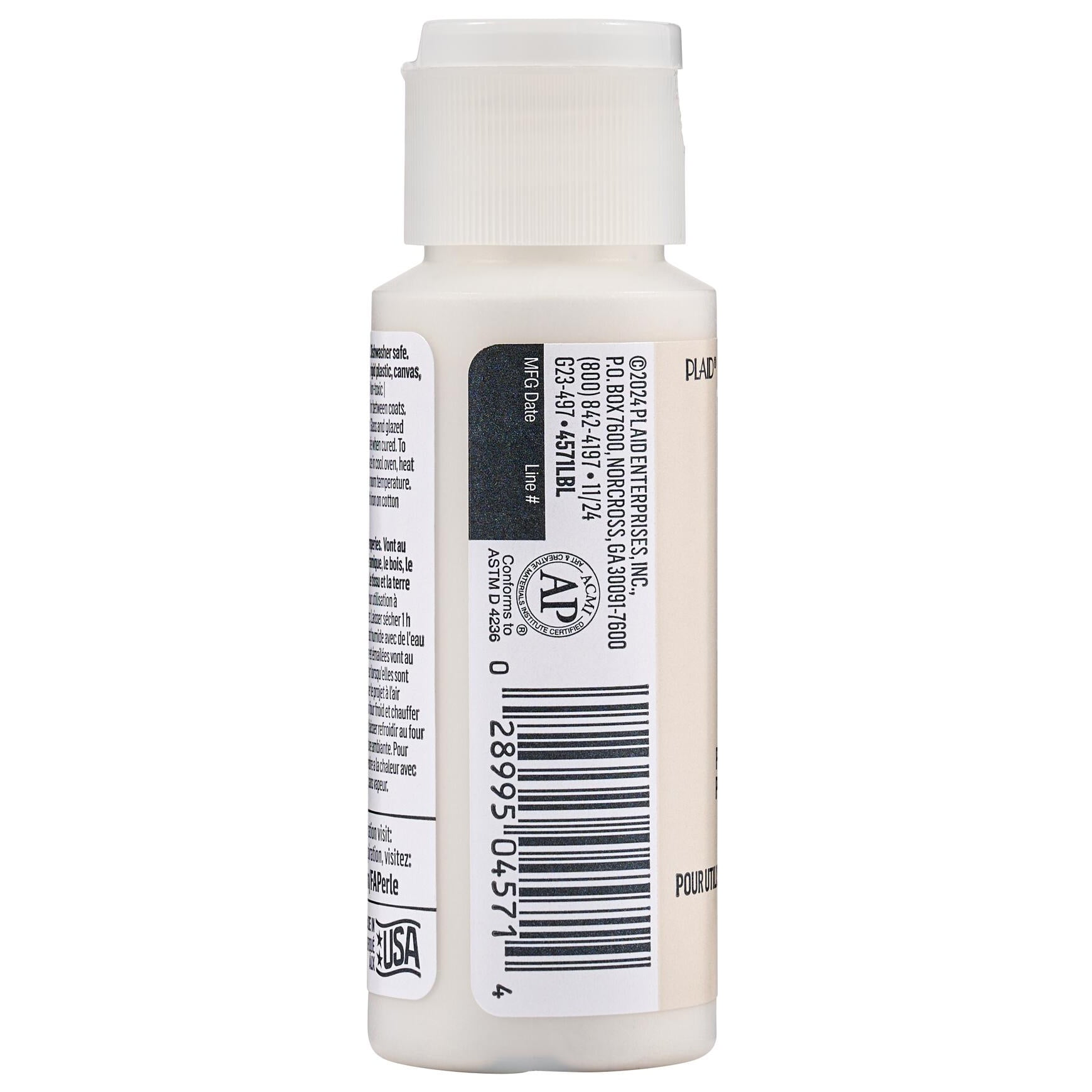 FolkArt Perle Peinture acrylique pour artisanat, fini nacré, Nacre, 2 oz liq.