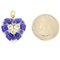 thumbnail image 3 of GlassOfVenice Murano Glass Millefiori Heart Pendant Medium - Blue Daisies, 3 of 4