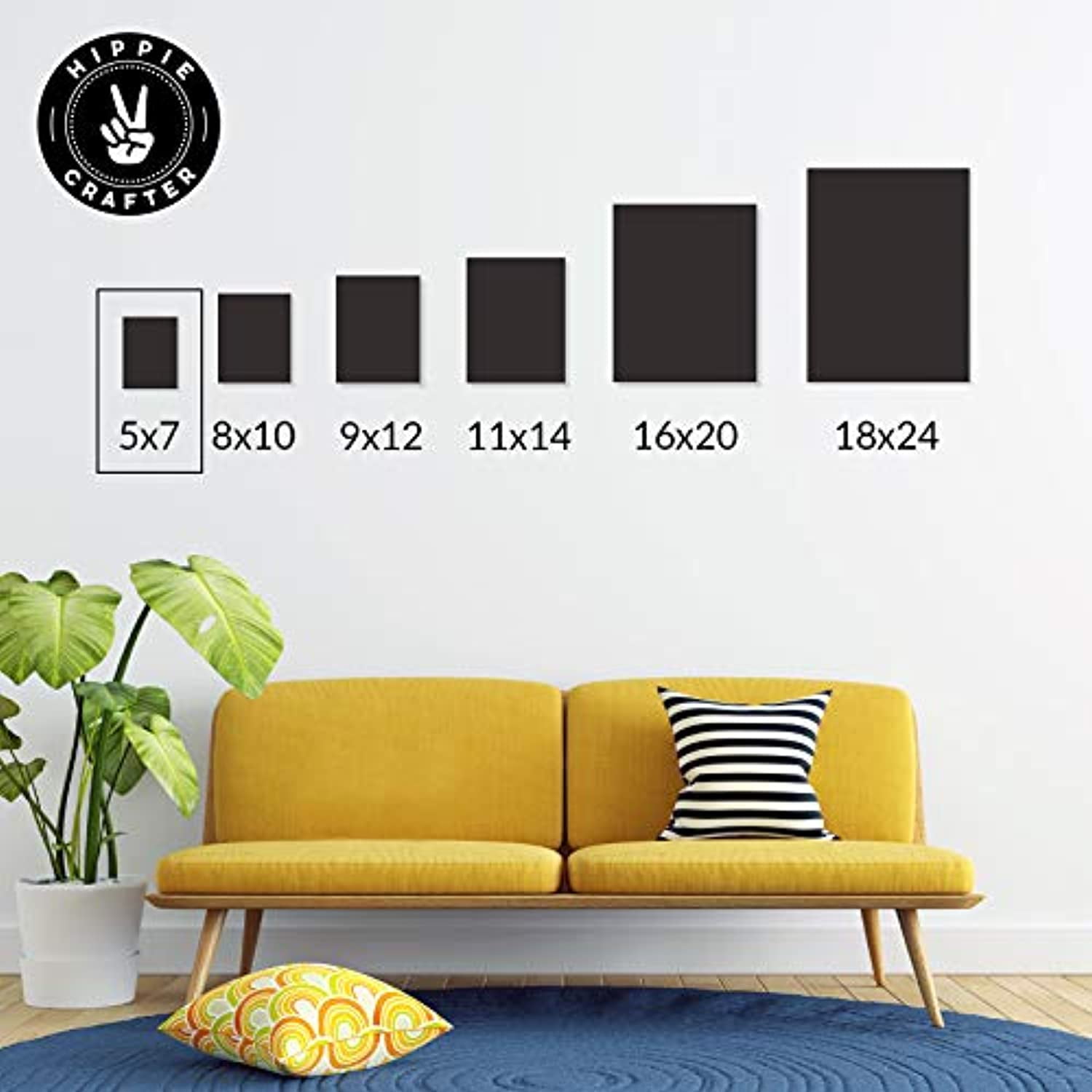 Hippie Crafter Adult 20 Pack Black Canvas Boards for Painting 5x7 Blank Small Art Canvases Panels for Paint