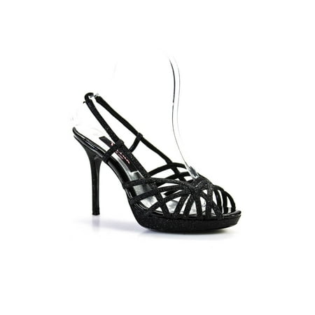 

Pre-owned|Nina Womens Glitter Platform Strappy High Heels Sandals Black Size 6M
