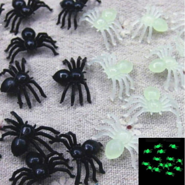 Mini araña de plástico para bromas, juguetes de cumpleaños, accesorios decorativos para fiestas.