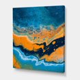 thumbnail image 3 of Designart Abstract Marble Composition In Blue and Orange IV Canvas Wall Art, 3 of 4