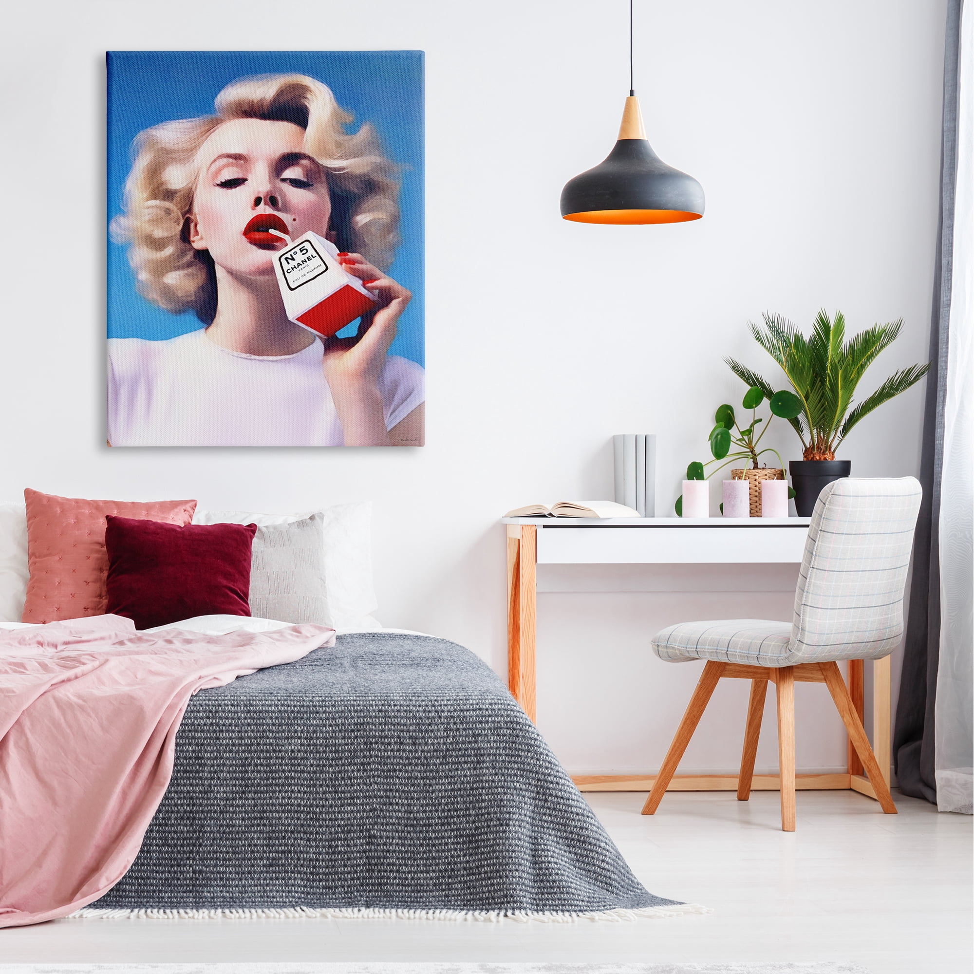 Stupell Industries Fashion Glam Girl Portrait Beauty & Fashion Painting Gallery Wrapped Canvas Print Wall Art, 36 x 48