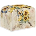 thumbnail image 2 of UNICEU Sunflower Butterfly Print Toaster Covers Dust Cover Kitchen Accessories Compatible with Most 2-Slice Toaster Appliance Organizer, 2 of 7