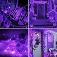 thumbnail image 4 of Guirnalda de luces solares JMEXSUSS, paquete de 4, 33 pies, color morado, 100 LED, 4 of 9