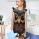 thumbnail image 4 of Balery Quirky Owl With Glasses Camisón de princesa para niñas, pijama de algodón con mangas abullonadas, suave y bonito.-Small, 4 of 6