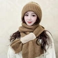 thumbnail image 1 of Integrated Ear Protection Windproof Scarf Knitting Thick Warm Ear Guard Winter Windproof Siamese Set Hat Hat Scarf, 1 of 9