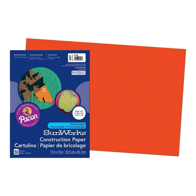 SunWorks Construction Paper, Orange Assortment (50 Sheets)