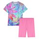 thumbnail image 5 of Conjunto de Pijama de las Mujeres de Manga Corta Sólida de Lechuga Y Pantalones Cortos de 2 Piezas de Poliéster, Pijama Suelto Casual para el Verano, 5 of 6