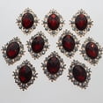 thumbnail image 3 of 10 Pieces Alloy Pearl Crystal Buttons Rhinestones Rhinestones Rhinestones , Dark Red, 30x25mm, 3 of 7
