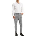 thumbnail image 2 of Lars Amadeus Men's Dress Plaid Slim Fit Flat Front Prom Checked Trousers, 2 of 6