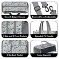 thumbnail image 3 of Teacher Tote Bag,Colorful Cartoon Dinosaurs with Mixed Elements Pattern Teacher Utility Tote Bag,Large Work Tote Bags for Women with Multiple Pockets,Top Zipper Closure,13.8x10.6x6.7 Inch, 3 of 5