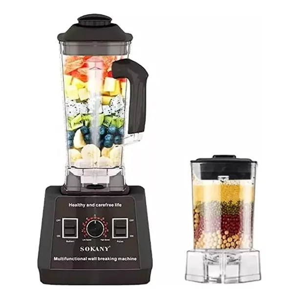 Licuadora Multiusos SOKANY 5000w 9 Velocidades 2 En 1 Procesador Color Negro
