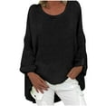 thumbnail image 3 of DDAPJ pyju Womens Linen Tops Long Sleeve Casual Dressy Blouse Solid Bohemain Shirts Tunic Ladies Summer Outfits 2025 Limited Time Sales Black XXL, 3 of 7