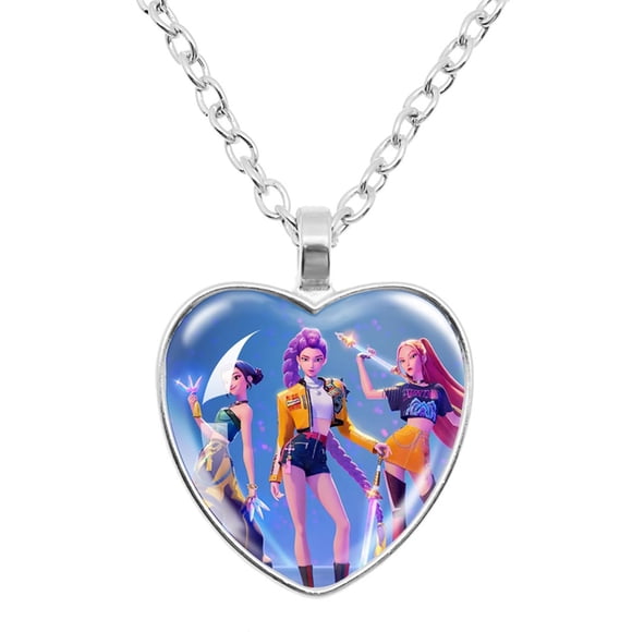 Collar WJDNHKYD Colgante en Forma de Corazón Inspirado en Película de Demonios y K-Pop Coreano