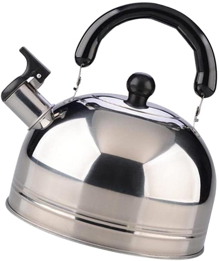 Stainless Steel Whistling Tea Kettle 2.5L Teapot Hot Water Pot Insulated Handle for Making Fresh Brewed Iced Tea or Coffee Loud Whistle Silver Stainless Steel Whistling Tea Kettle 2.5L Teapot Hot Water Pot Insulated Handle for Making Fresh Brewed Iced Tea or Coffee Loud Whistle Silver