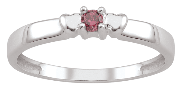 Personalized Heart Design Birthstone Ring in 14k Gold By Jewlster