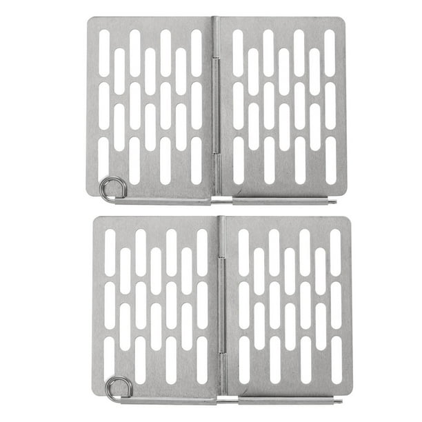 2pcs rejilla plegable rejilla multipropósito Barbacovia Grill de acero inoxidable BBQ Grill Net para barbacoa al aire libre
