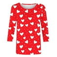 thumbnail image 5 of Qepwscx Womens Shirts 3/4 Long Sleeve Valentine'S Day Crewneck Sweatshirt Love Heart Printed Womens Blouses Plus Size Fall Tops Pullover Sweatshirt Graphic Tshirts Gifts Tee Tops, 5 of 5