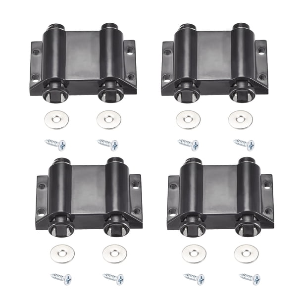 Cierre magnético de doble toque Unique Bargains para puerta de muebles, negro, 4 piezas