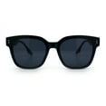 thumbnail image 3 of Womens Fun Pop Color Oversized Horn Rim Retro Plastic Fashion Sunglasses All Black, 3 of 6