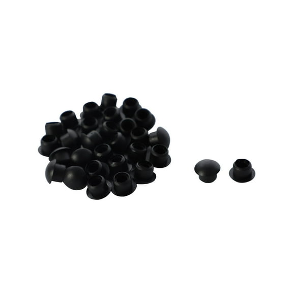 Unique Bargains 30 Pcs Antislip Plastic Round 8mm Dia Chair Foot Cover Table Furniture Leg Protector Balck