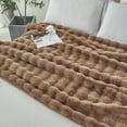thumbnail image 5 of URBONUR Faux Rabbit Brown Polyester Throw, 63" x 79", 5 of 9
