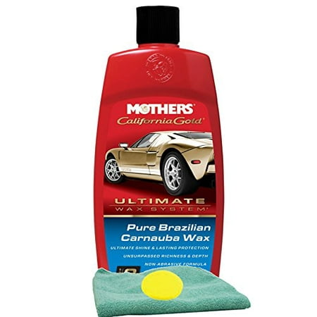 Mothers California Gold Pure Brazilian Carnauba Wax (16 oz.), Bundled with a Microfiber Cloth & Foam Pad (3 (Best Cloth For Waxing Car)