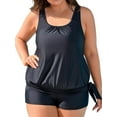 thumbnail image 4 of Asoul Plus Size Tankini Swimsuit for Womens Two Piece Tankini Tops with Shorts and Pockets Tummy Control Swimsuit, 4 of 10