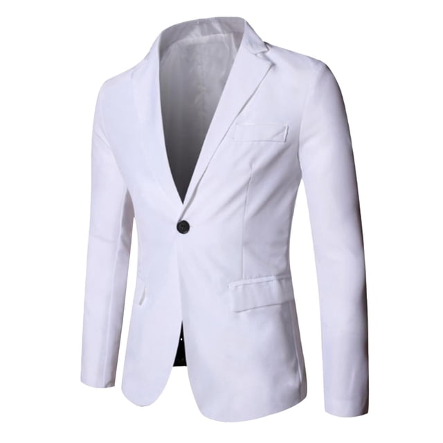 Evotelvi Costume Décontracté à Manches Longues Sans Capuche Veste d'Hiver Blanche TG