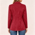 thumbnail image 5 of Womens Faux Suede Blazer Business Casual One Button Slim Suit Jackets Lapel Collar Solid Color Trendy Outfits Red M, 5 of 9